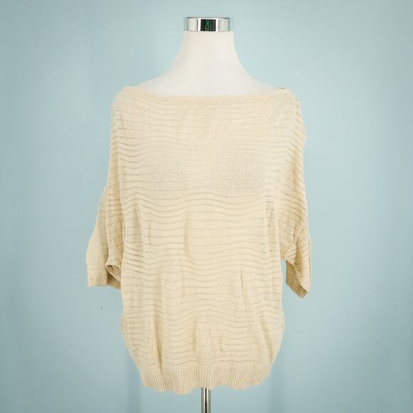 Kuna Sweaters - Kuna Size Small Medium S M Lavanda Short Sleeve Pima Cotton Linen Sweater NEW